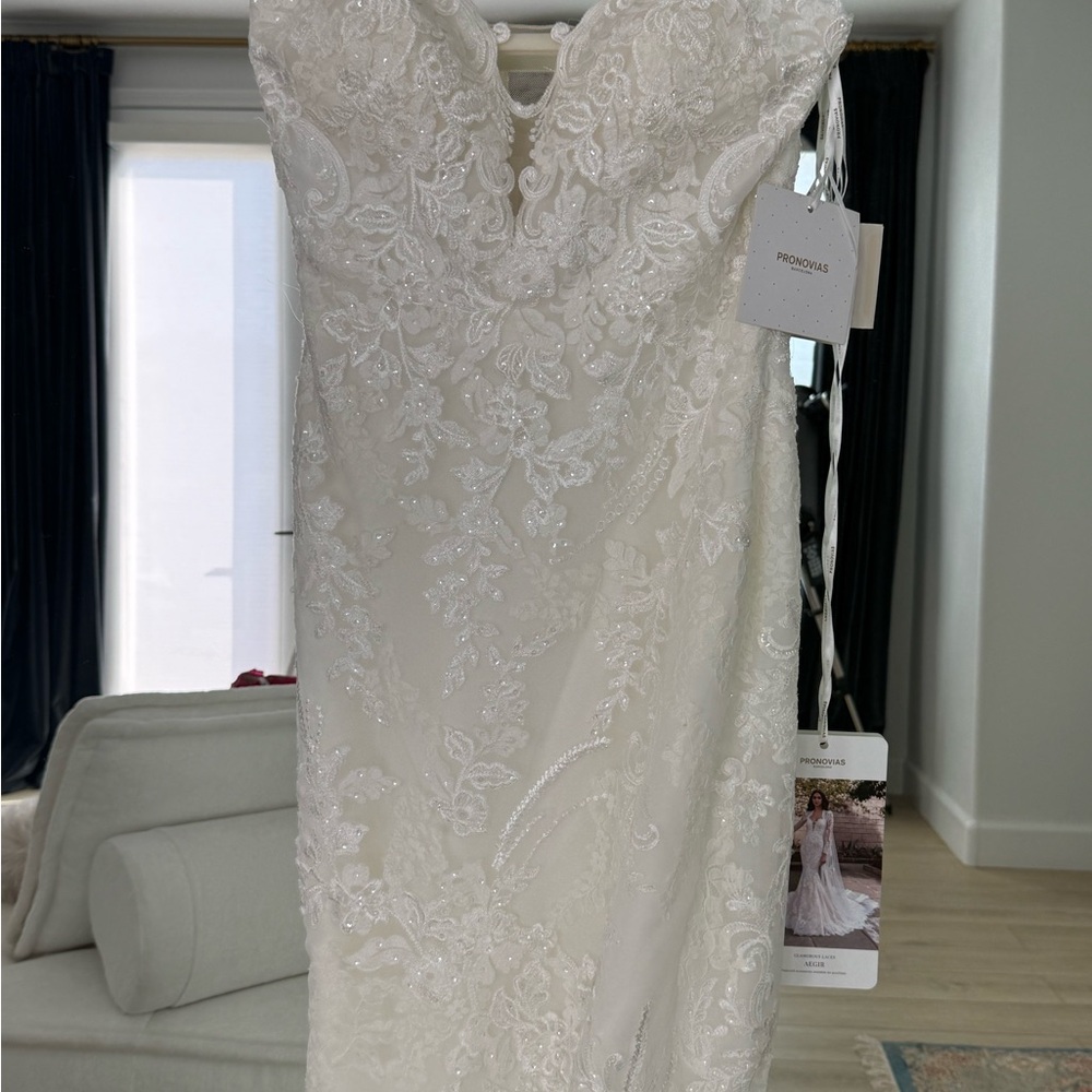 Pronovias Wedding Dress with Veil and Tulle shirt cover. New-tags attached. - Picture 6 of 15